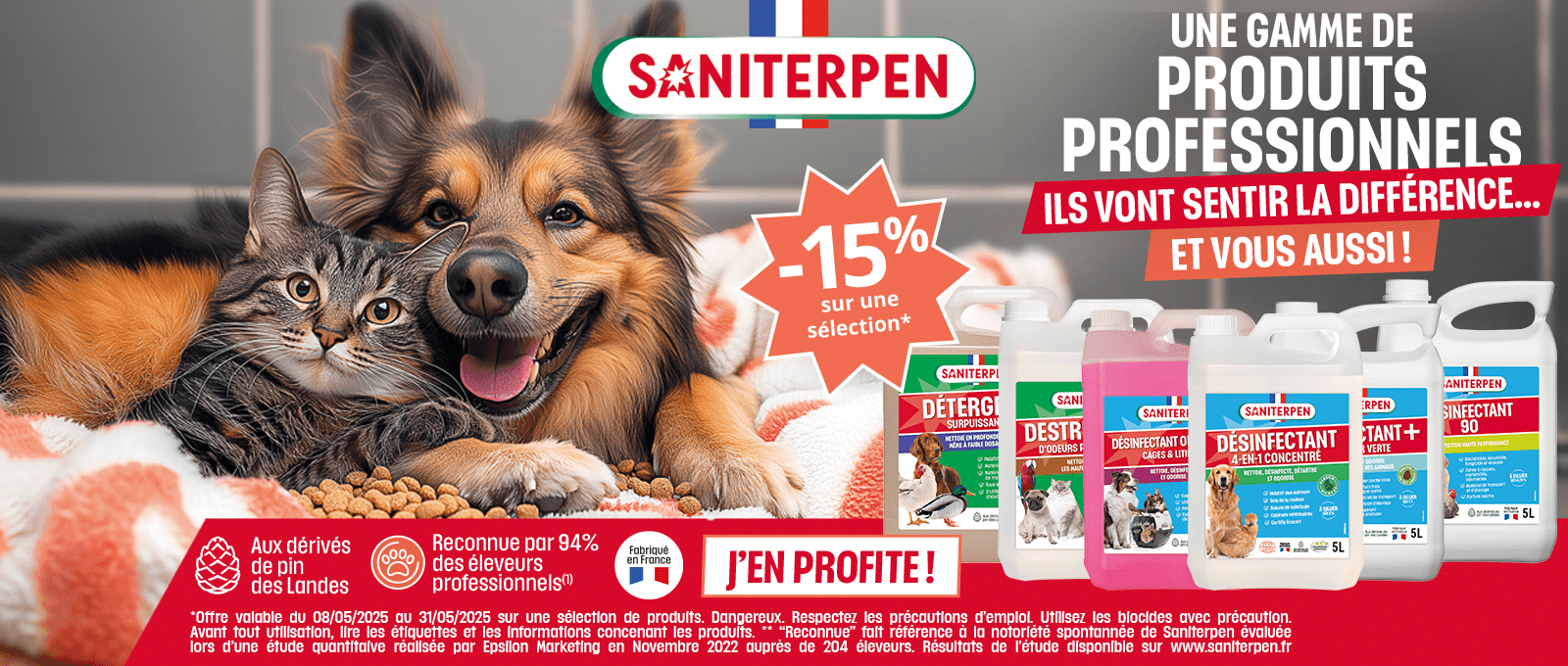 Saniterpen : 15% de réduction sur une sélection de produits