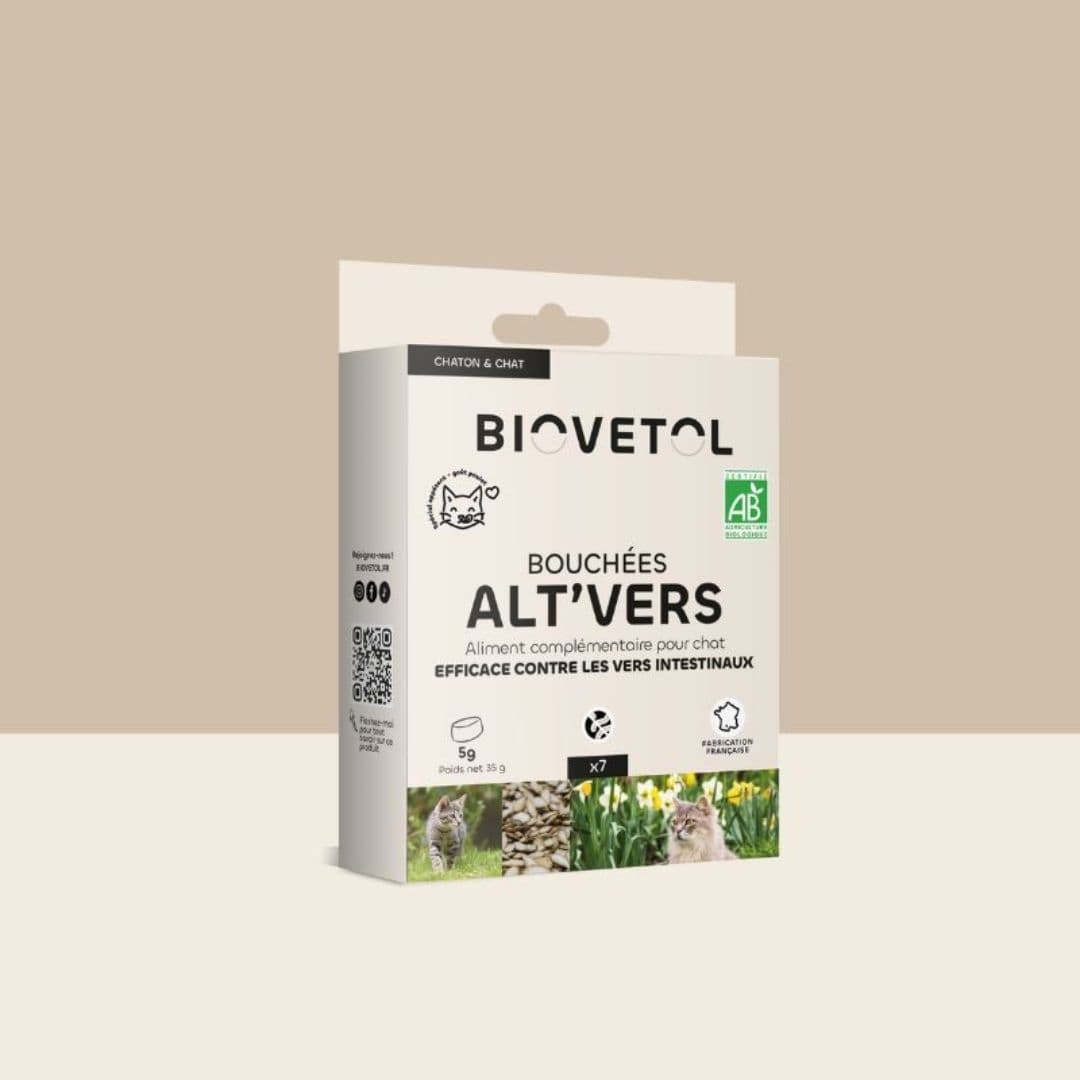 Bouchées Alt'Vers Biovetol chat contre les vers intestinaux