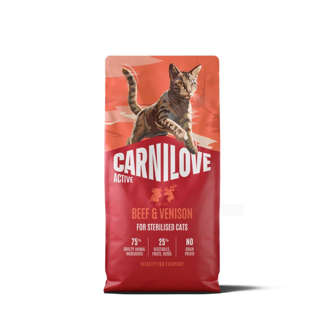 Croquettes Carnilove Active chat stérilisé au Boeuf et au chevreuil