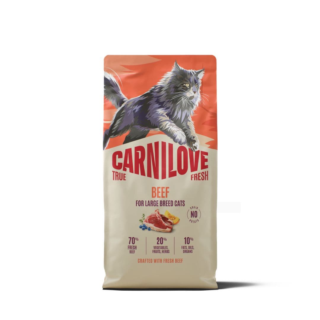 Croquettes Carnilove True Fresh au boeuf pour chat de grande taille