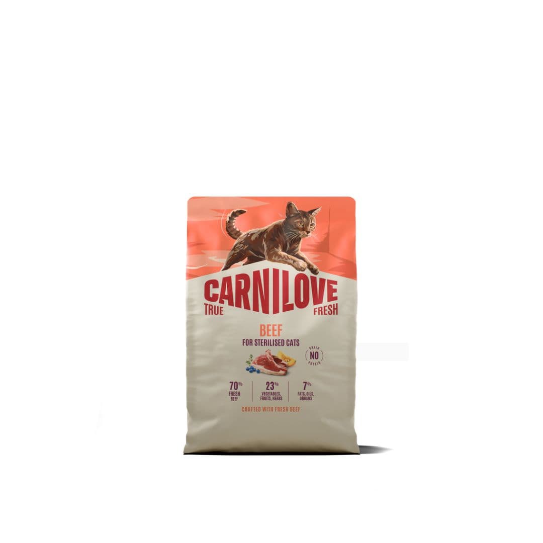 Croquettes Carnilove True Fresh au boeuf pour chat stérilisé