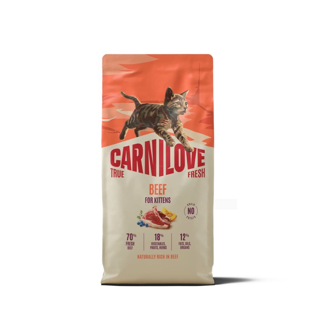 Croquettes Carnilove True Fresh au boeuf pour chaton