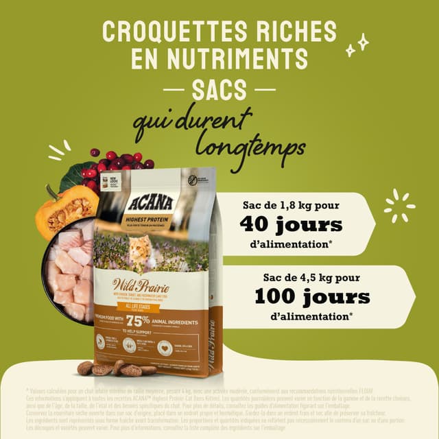 Croquettes pour chat Acana Wild Prairie