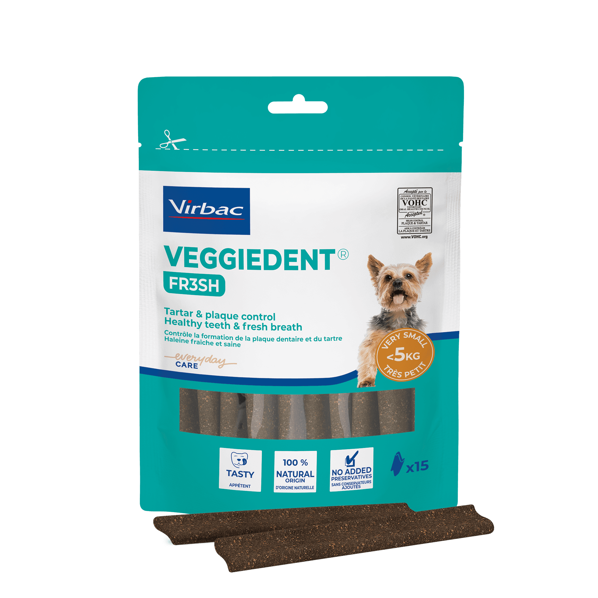 Lamelles dentaires anti-plaque pour chien VeggieDent Virbac