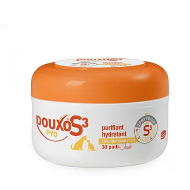 Lingettes désinfectantes Douxo Pyo S3 Pads pour chien et chat