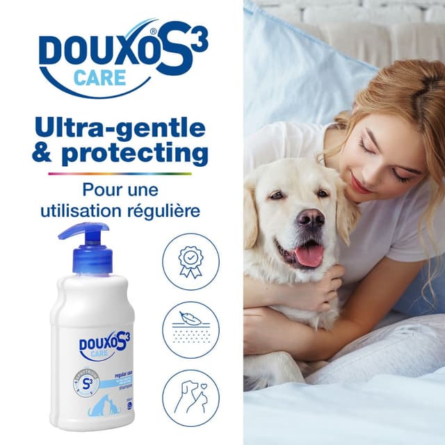Shampoing entretien démêlant Douxo S3 Care pour chien et chat