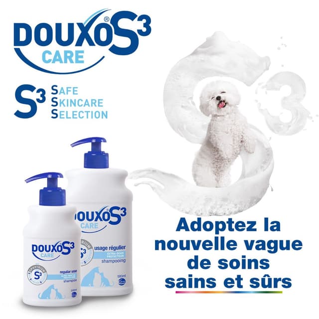 Shampoing entretien démêlant Douxo S3 Care pour chien et chat