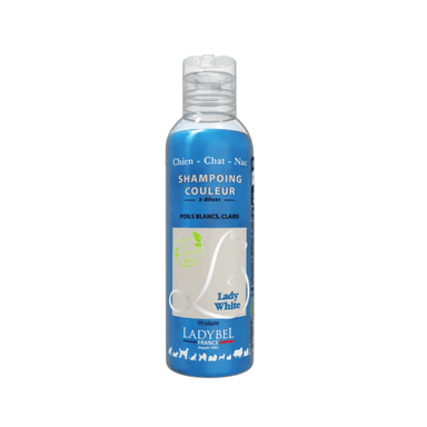 Shampooing Ladybel colorant Blanc aux protéines pour chien et chat