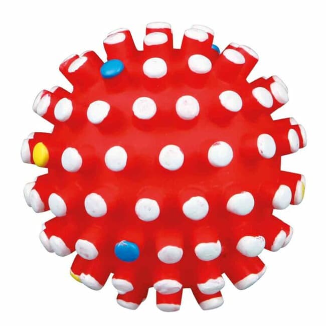Balle en vinyle sonore pour chiot Diamètre 6.5 cm Avec picots