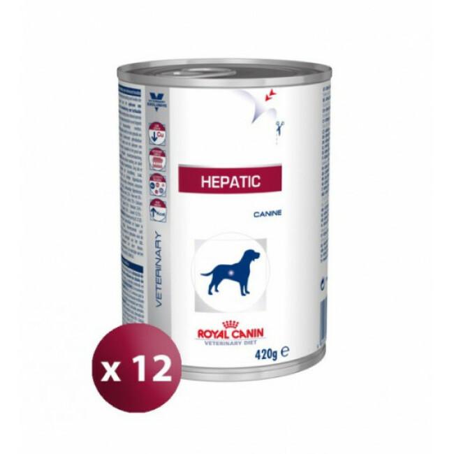Boîtes Royal Canin Veterinary Diet Hepatic pour chiens 12 boîtes 420 g
