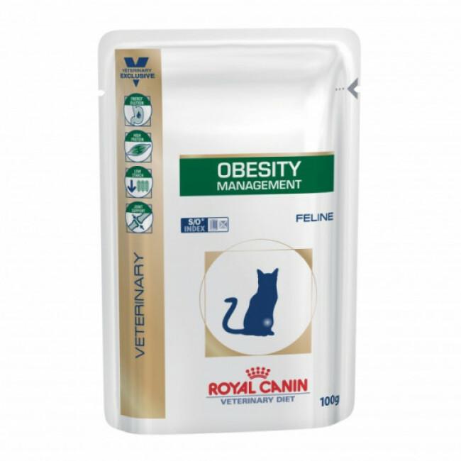 Bouchées Royal Canin Veterinary Diet Obesity pour chats 12 sachets de 100 g