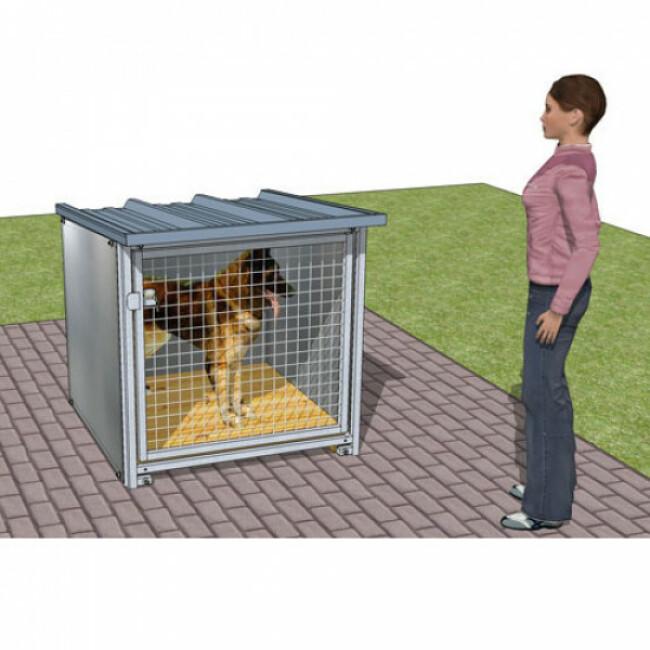 Box d'attente pour chien toiture isolée