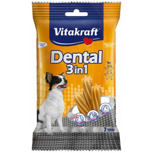 Bâtonnets soins dentaires pour petits chiens (- 5 kg) Vitakraft Dental 3 en 1 XS 70 g