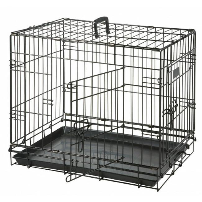 Cage de transport métallique pour chien noir