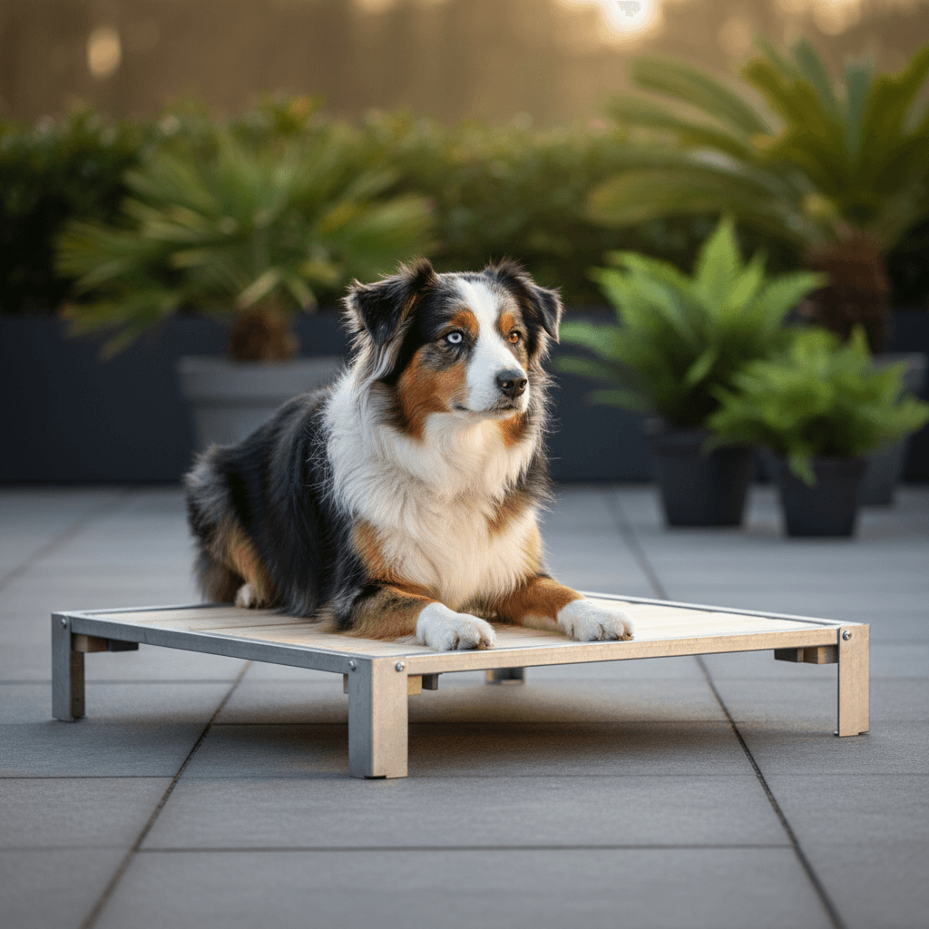 Banc de couchage en bois pour chien