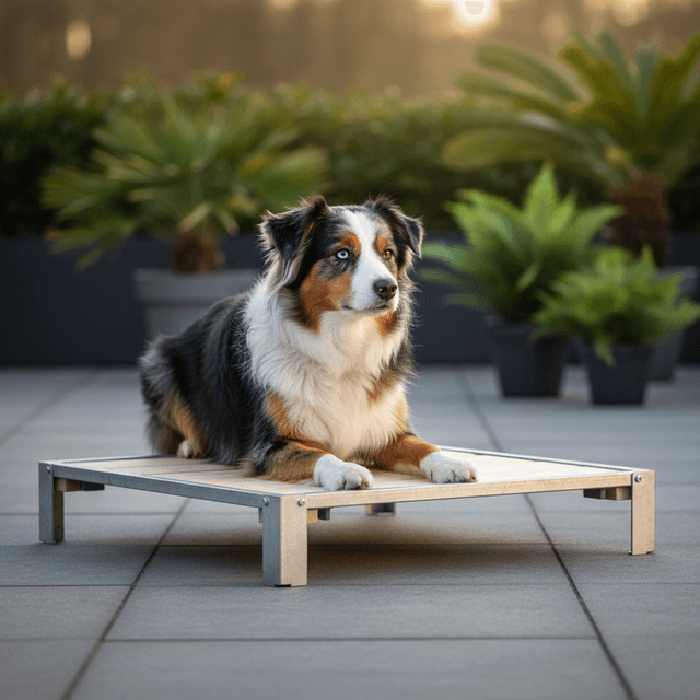 Banc en bois pour le couchage du chien