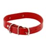 Collier réglable en cuir simple pour chien - T1 Rouge (26 à 31 cm) lg 14 mm