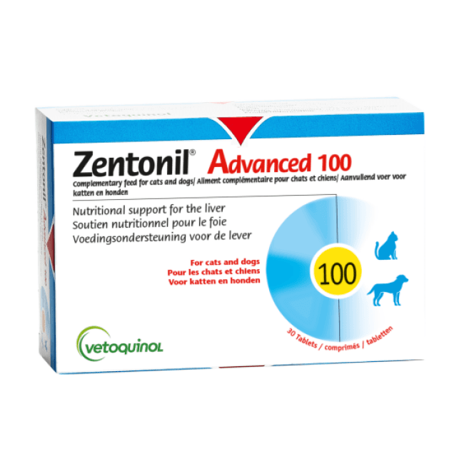 Complément alimentaire Advanced pour troubles hépatiques du chien et chat Zentonil
