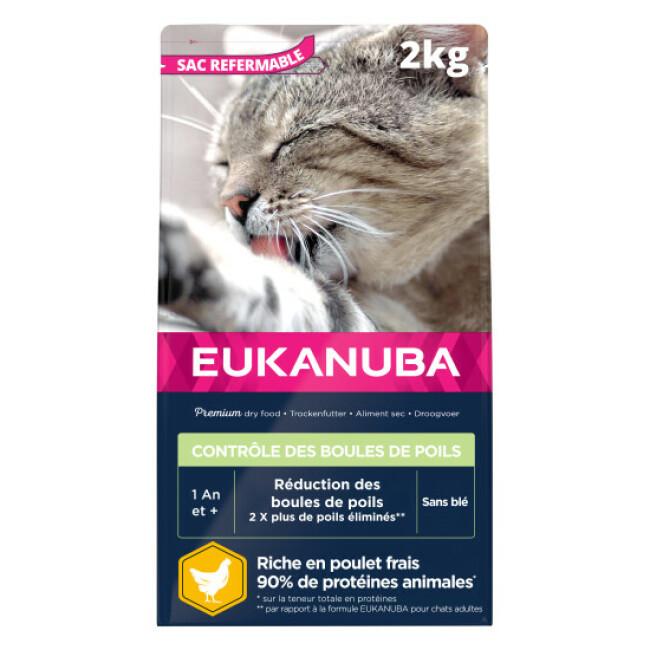 Croquettes pour chat adulte Eukanuba Hairball Control