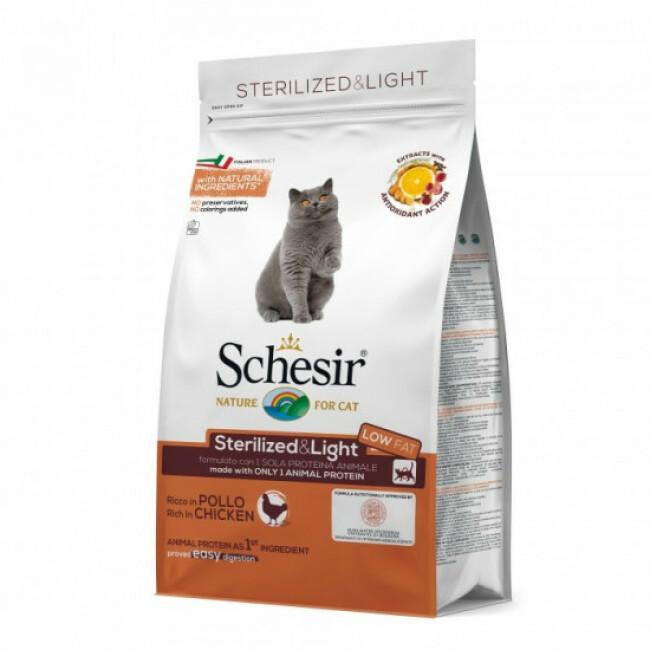 Croquettes pour chat adulte Sterilized & Light Schesir Sac 10 kg
