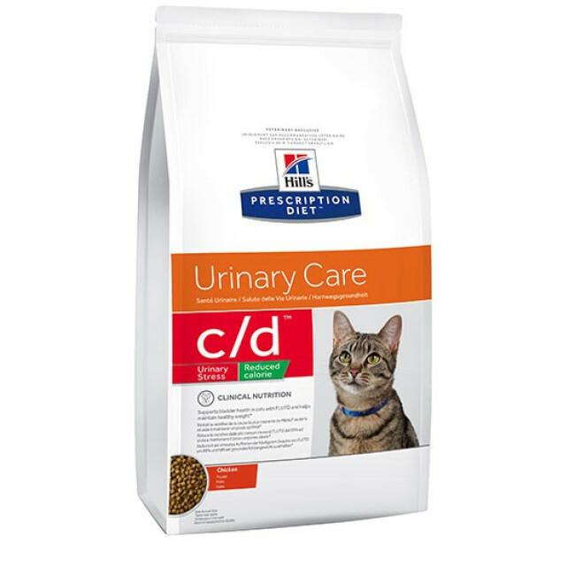 Croquettes pour chat Hill's Prescription Diet Feline C/D Urinary Stress Reduced Calorie  Sac 4 kg