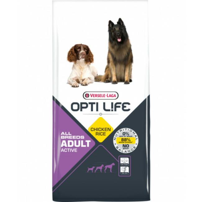 Croquettes pour chien adulte actif toute race Opti Life Sac 12,5 kg
