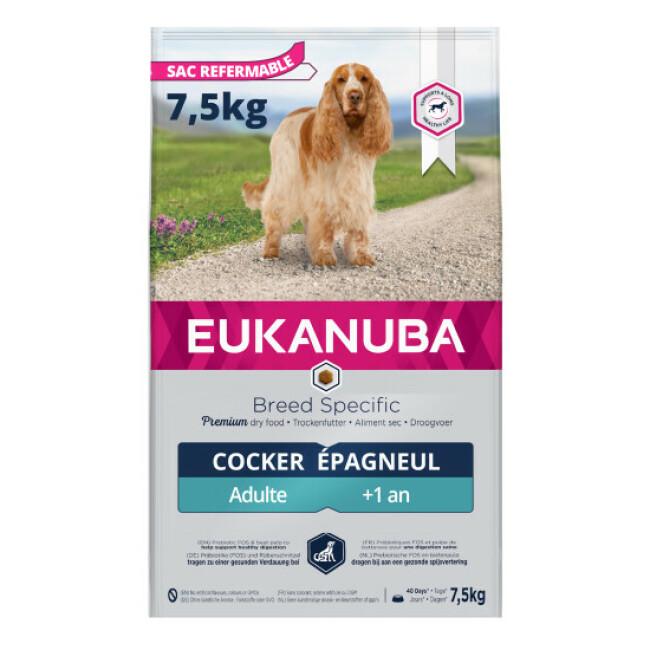 Croquettes pour chien adulte Cocker Spaniel Eukanuba Sac 7,5 kg