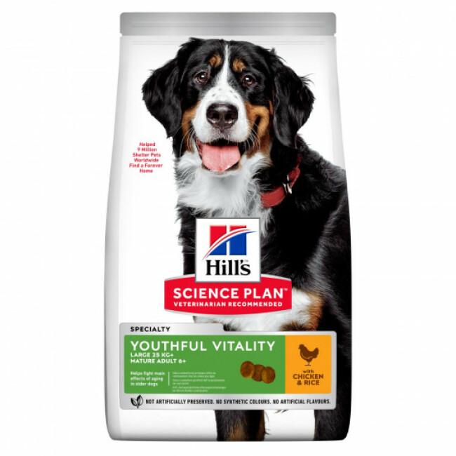 Croquettes pour chien de grande race Hill's Science Plan Canine Adult 6+ Youthful Vitality Large Breed Poulet Sac 14 kg