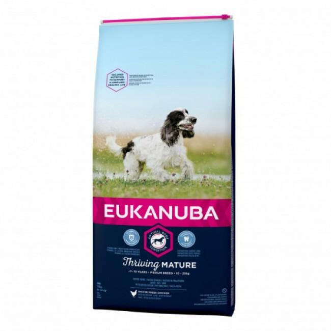Croquettes pour chien mature senior race moyenne Eukanuba