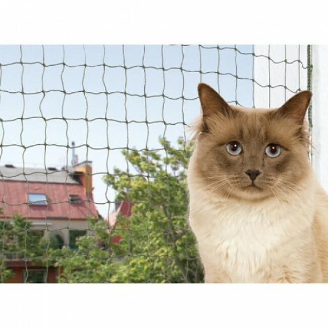 Filet de sécurité de balcon pour chat Trixie vert olive