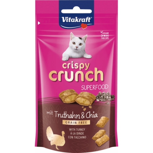Friandises sans céréales pour chat Crispy Crunch Superfood 60g