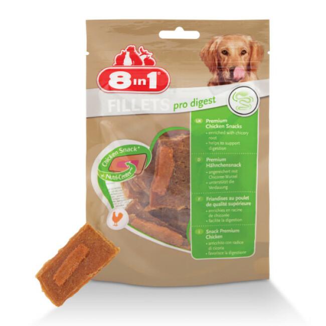 Friandises spéciales digestion pour chien Pro Digest 8 in 1 Fillets saveur poulet 80 g