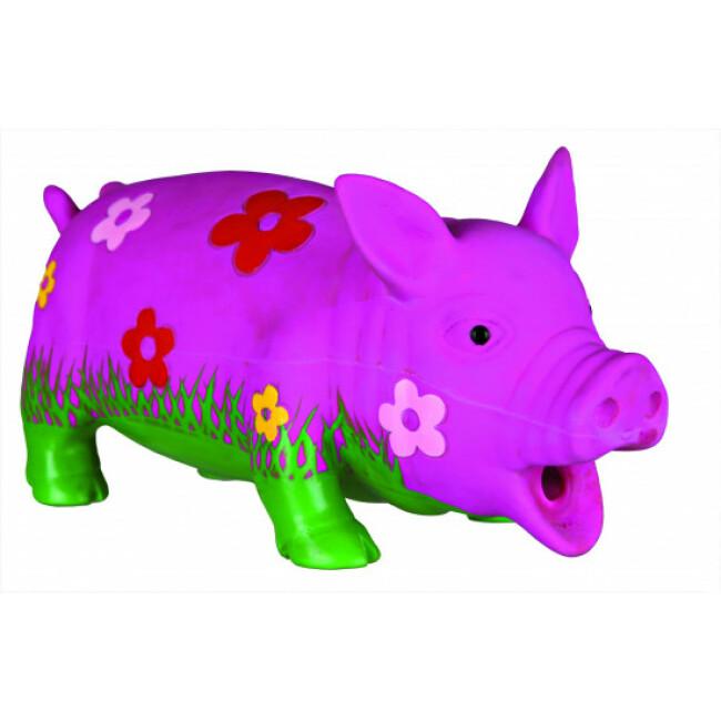 Jouet cochon en latex pour chiens avec motifs fleurs Trixie