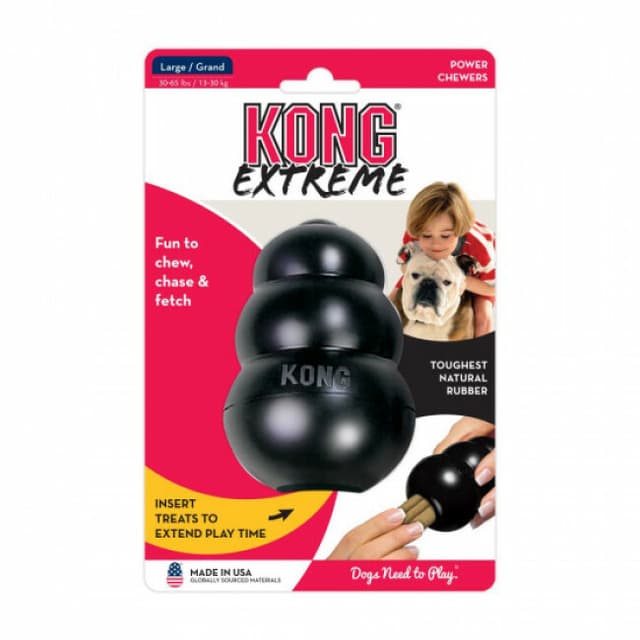 KONG X Trem King multi-boule pour chien aux puissantes mâchoires Noir