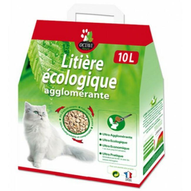 Litière pour chat écologique et agglomérante Octave Naturlys Sac 10 litres