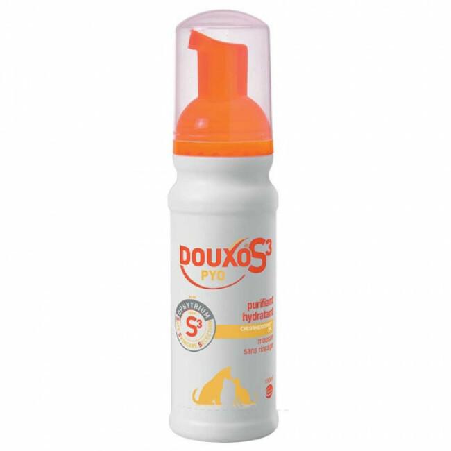 Mousse apaisante pour chien Pyo Douxo S3 flacon 150 ml