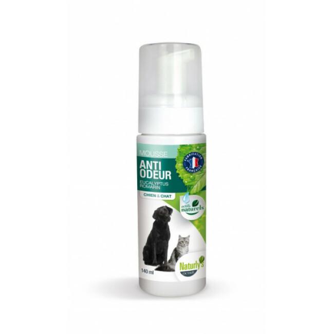 Mousse hypoallergénique pour chien et chat anti-odeur Naturlys spray 140 ml