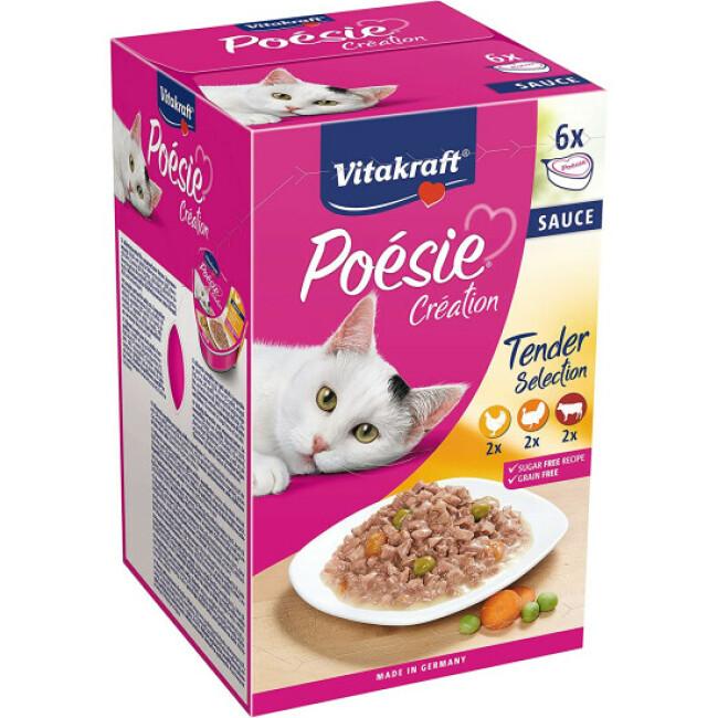 Multipack Poésie Création Vitakraft assortiment sauce pour chat (6 x 85 g)