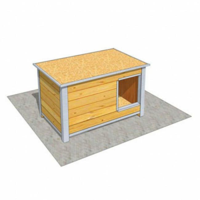 Niche CONFORT en bois avec toit plat pour chien