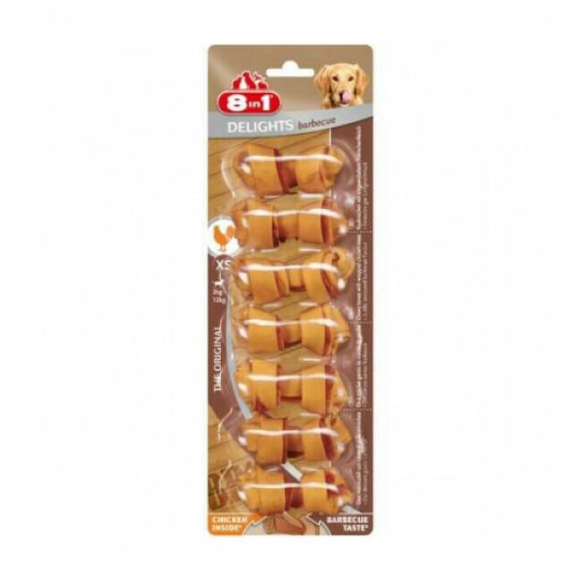Os à mâcher barbecue friandise pour chien Delights 8 in 1