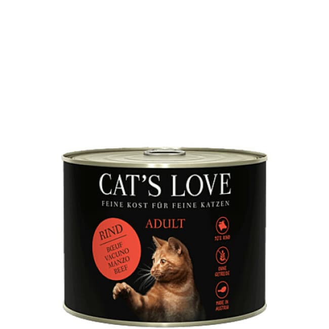 Pâtée en boîte pour chat Cat's Love - saveur boeuf 200g