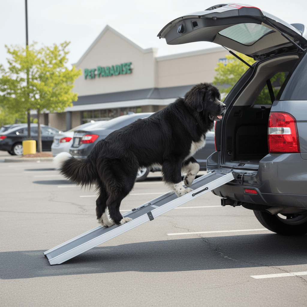 Rampe télescopique (aluminium) spéciale chiens très lourds