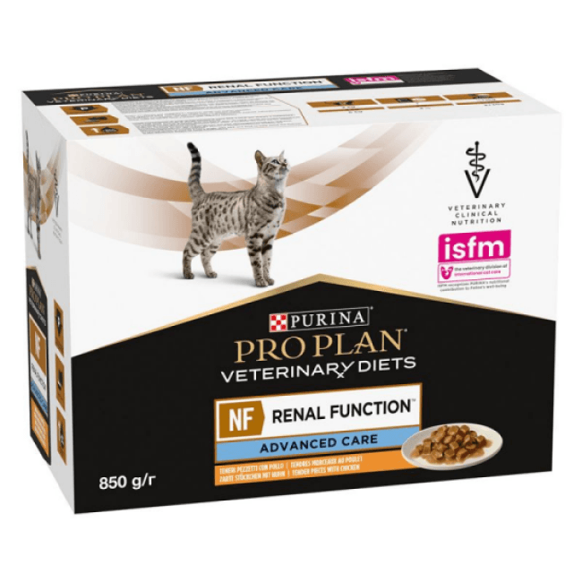 Sachets Pro Plan Veterinary Diet NF Renal Function pour chats Poulet 10 sachets 85 g