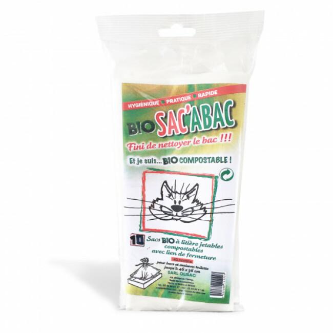 Sacs à litières jetables compostables avec lien de fermeture Bio Sac'Abac lot de 10 sacs