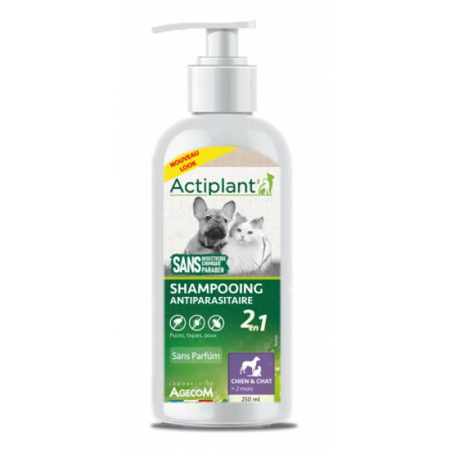 Shampoing antiparasitaire 2 en 1 pour chien et chat Agecom flacon de 250 ml