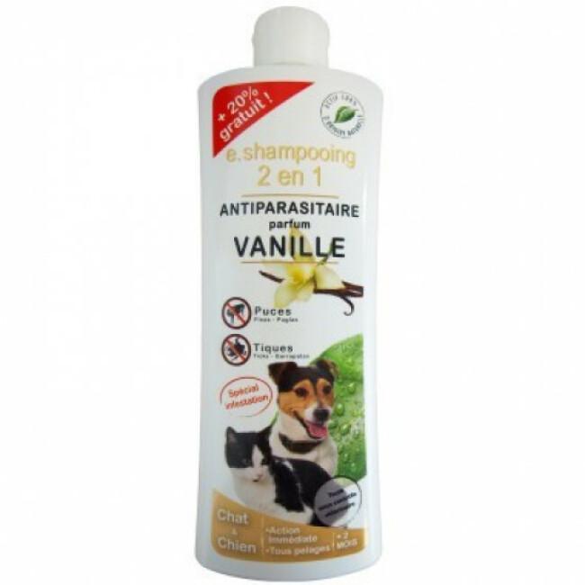 Shampoing antiparasitaire pour chien et chat vanille Essential 2 en 1 Agecom flacon 250 ml