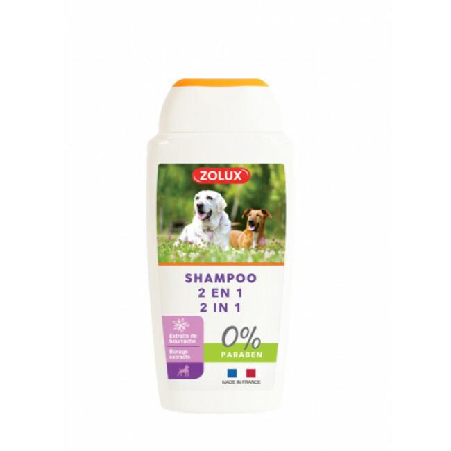 Shampoing Doggy Pro ZOLUX 2 en 1 pour faciliter brossage du pelage de chien et chat