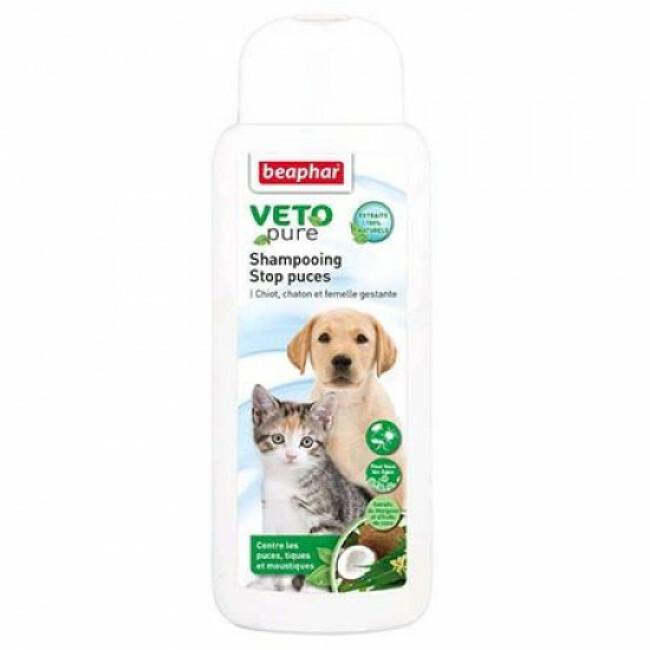 Shampoing Stop puces pour chiot, chaton, femelle gestante et allaitante VETOpure