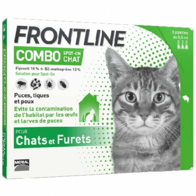 Soin antiparasitaire Frontline Combo Spot On Chat Boîte 30 Pipettes