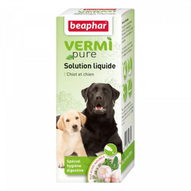 Solution d'aide à l'élimination des parasites Vermipure aux plantes pour chien Beaphar flacon de 50 ml